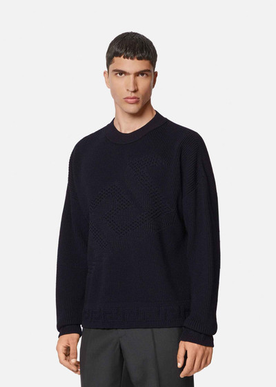 VERSACE La Greca Pattern Wool Sweater outlook