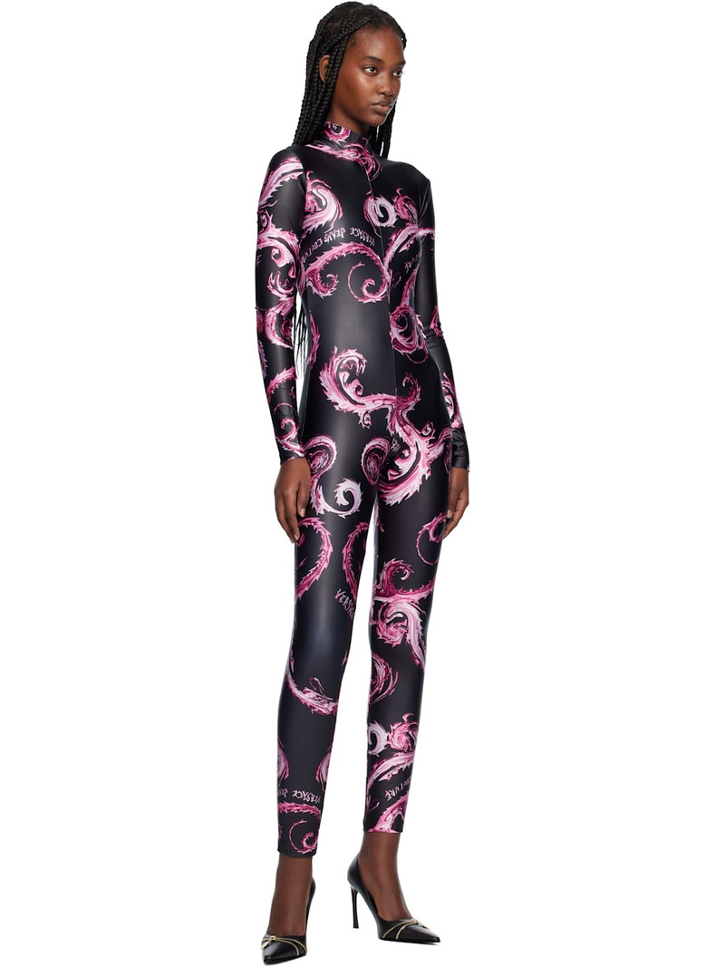 VERSACE JEANS COUTURE Black & Purple Chromo Couture Catsuit outlook