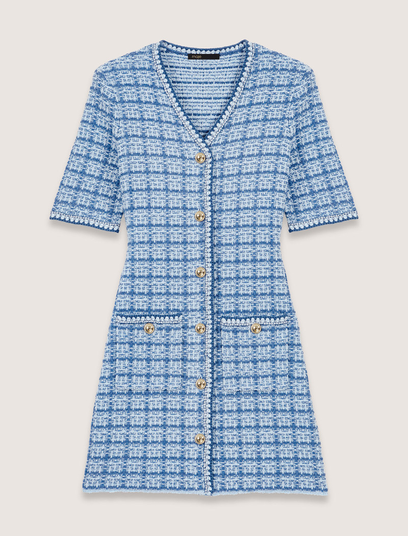 Tweed-effect knit mini dress 1