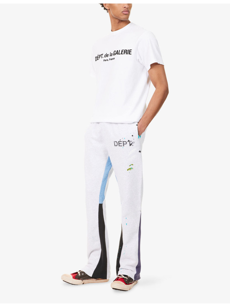 GALLERY DEPT. Paint-Splattered Logo-Print Cotton Jogging Bottoms outlook