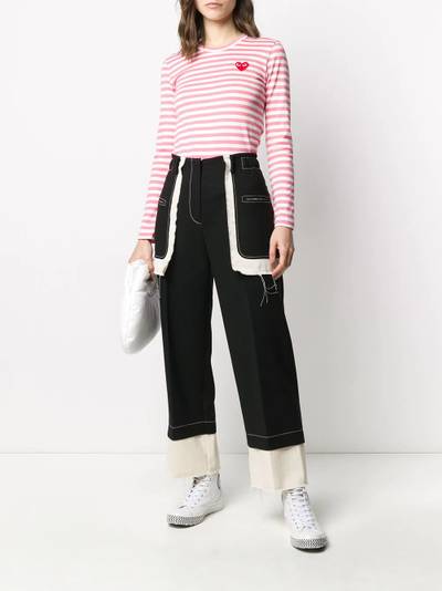 Comme des Garçons PLAY striped cotton sweatshirt outlook