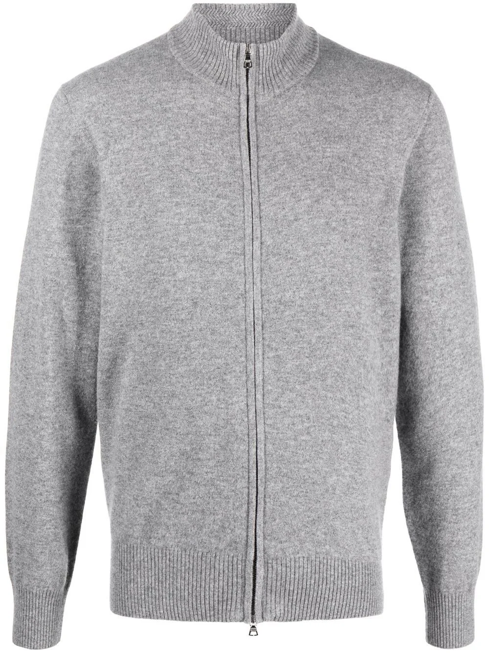 zipped-up knit cardigan - 1