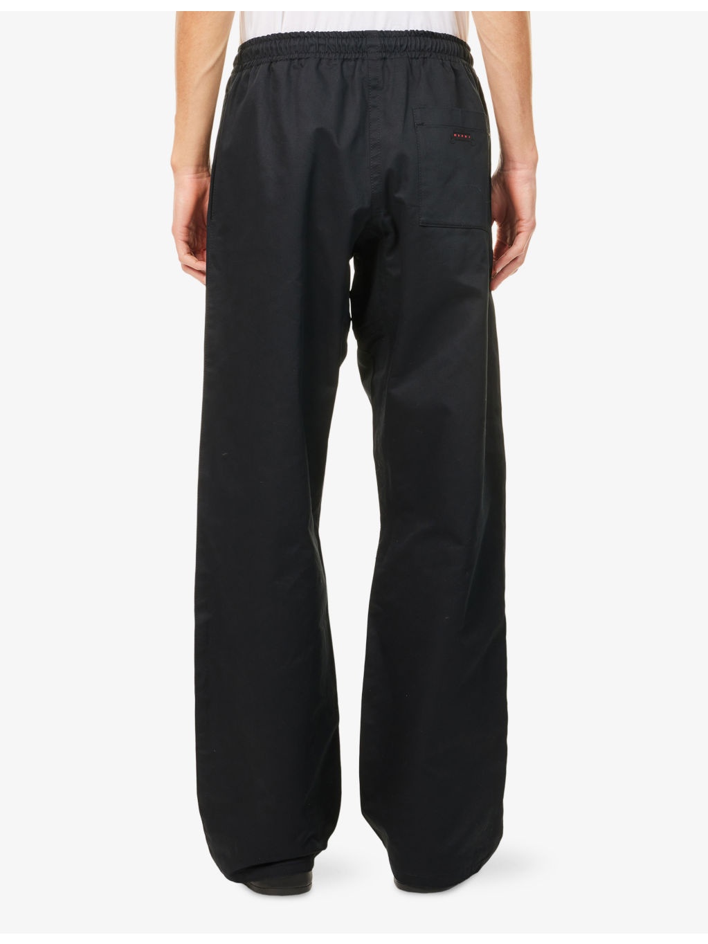 Logo-Patch Straight-Leg Cotton Trousers - 4
