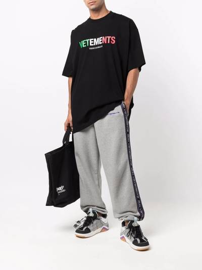 VETEMENTS logo tape track pants outlook