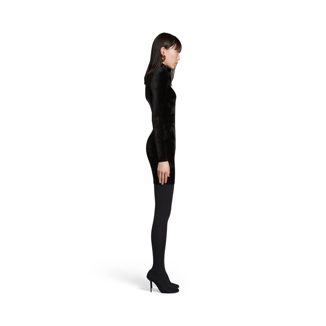 Women's Turtleneck Dress in Black - 3