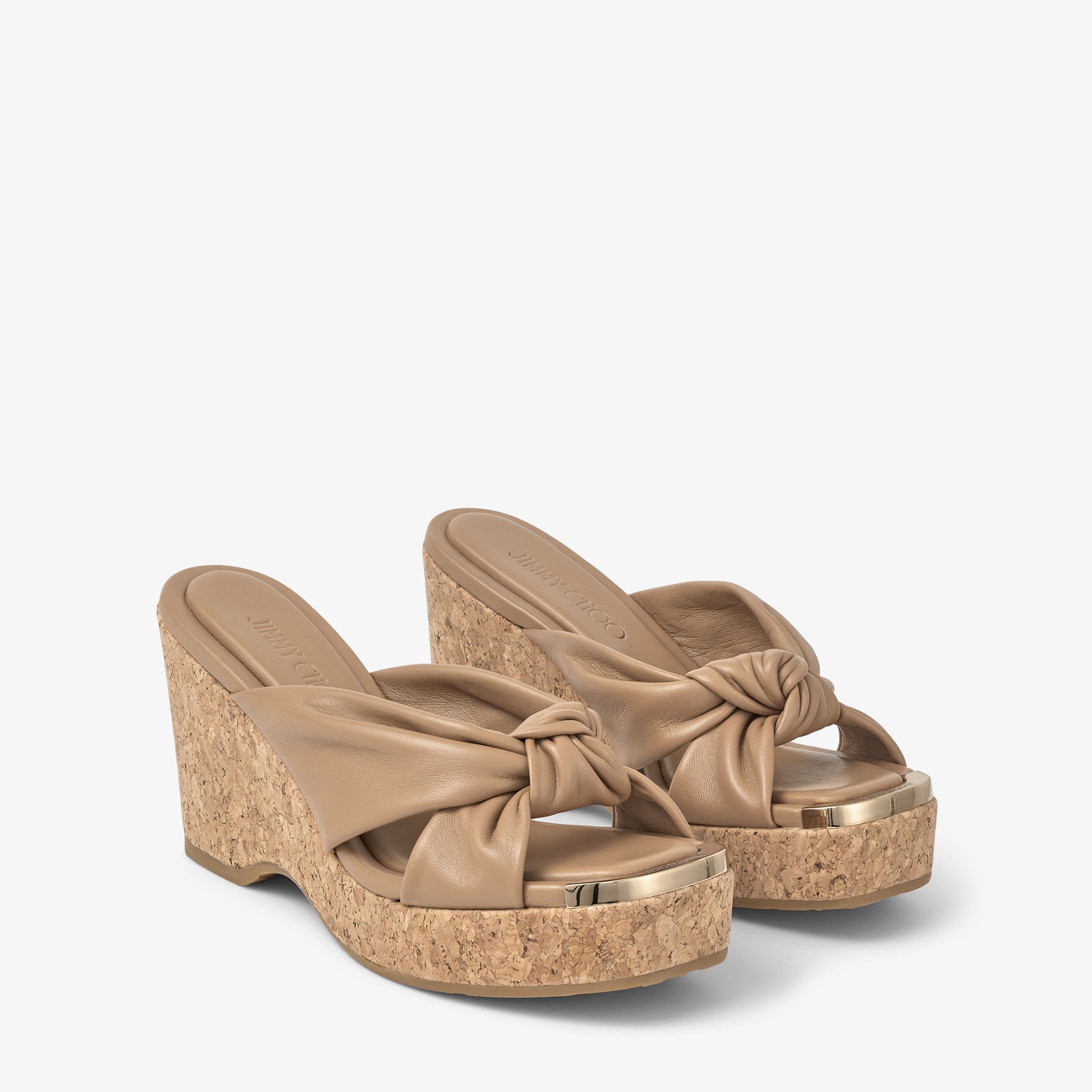 Avenue Wedge 110
Biscuit Nappa Leather Wedge Mules - 2