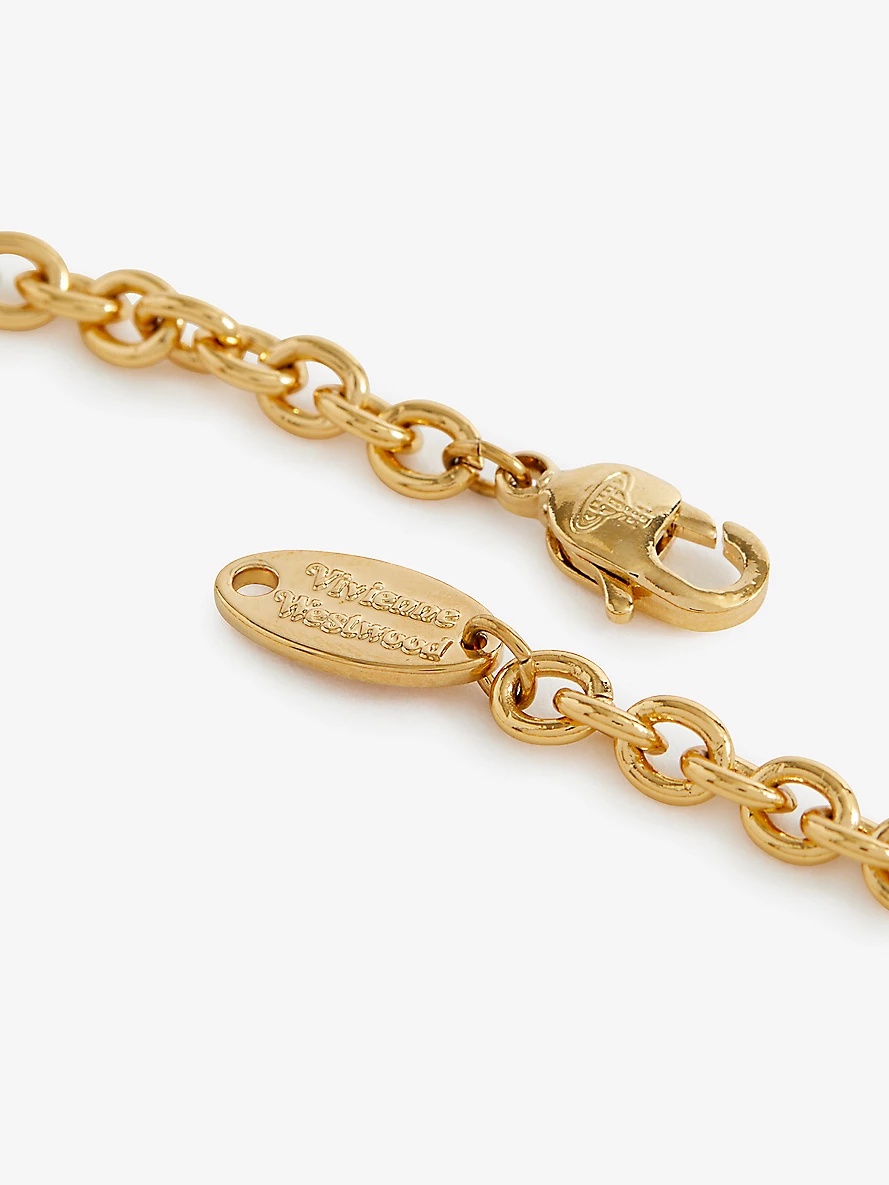 Mini Bas Relief brass and crystal bracelet - 3