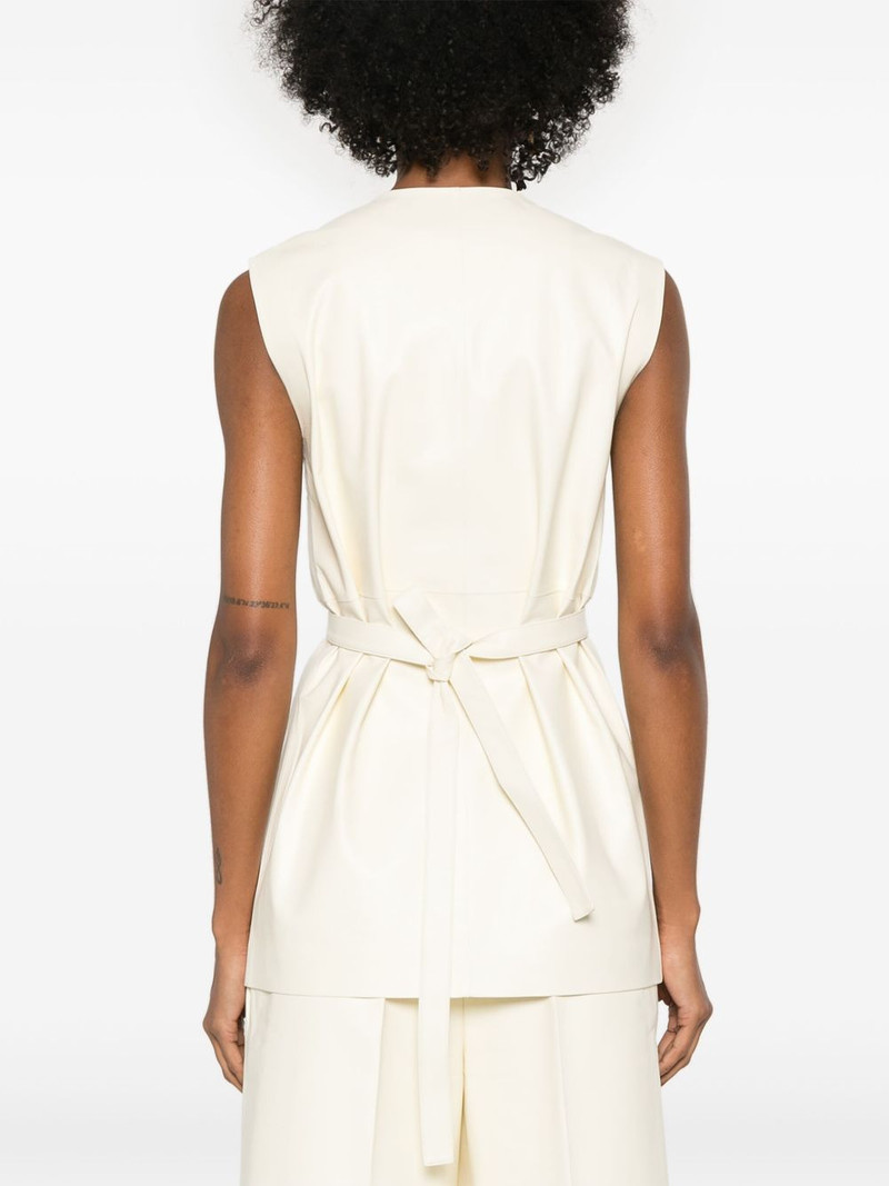 wrap-design leather vest 4