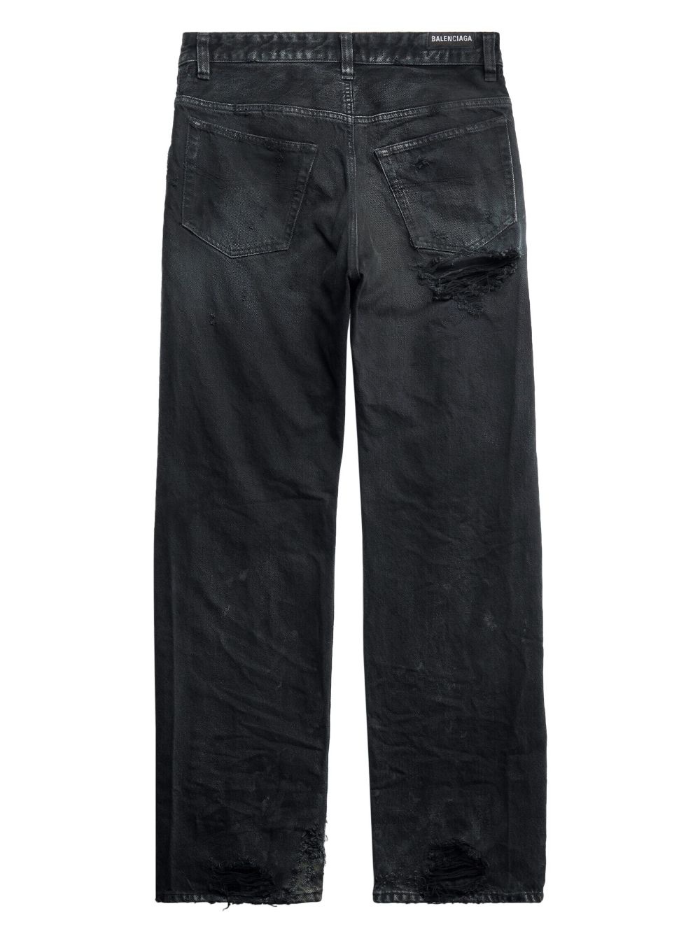 ripped straight-leg jeans - 6
