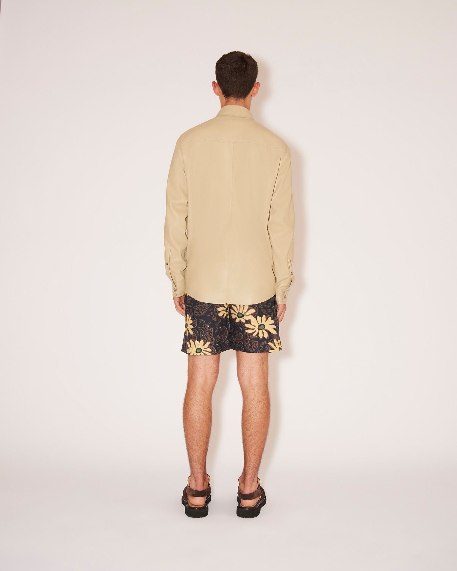 DOXXI - Cotton-linen floral shorts - Black - 4