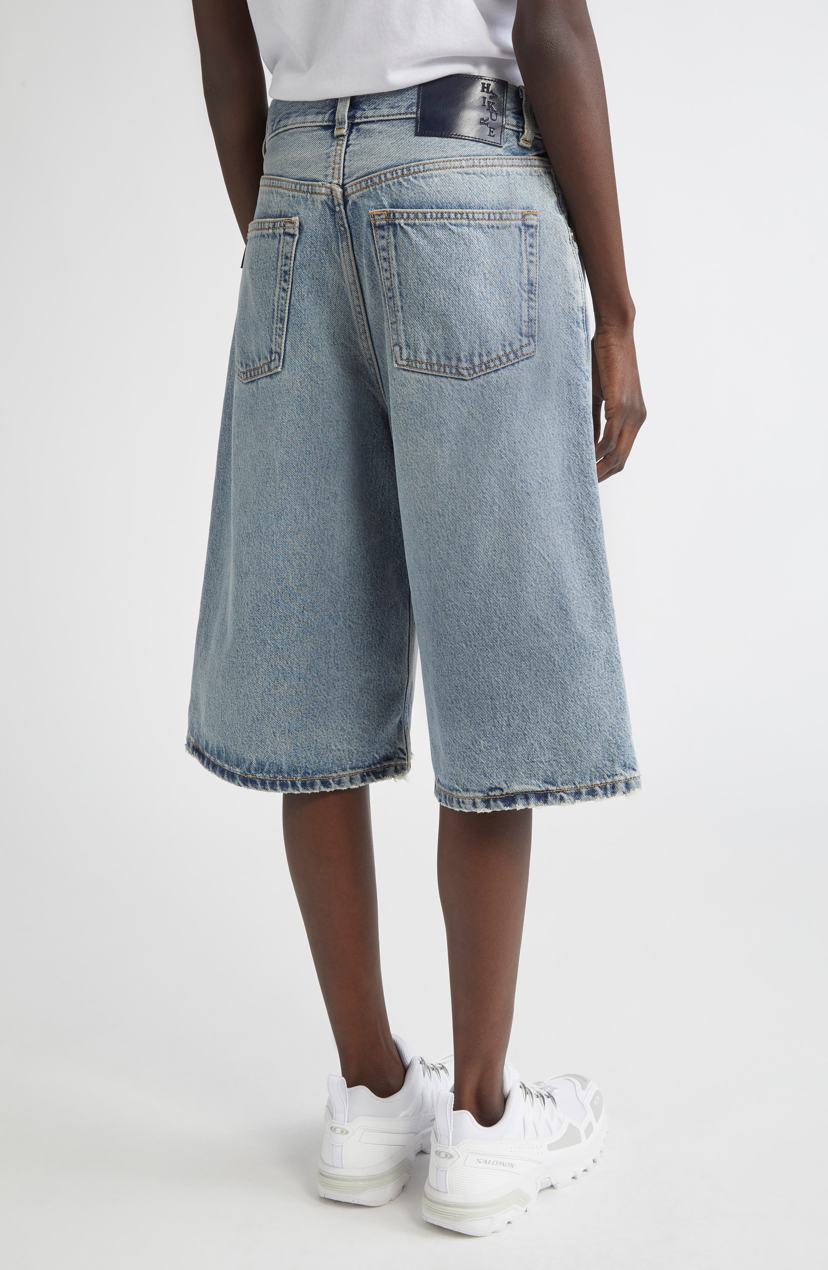 Haikure New Becky Wide Leg Denim Shorts in Authentic Wash at Nordstrom - 3