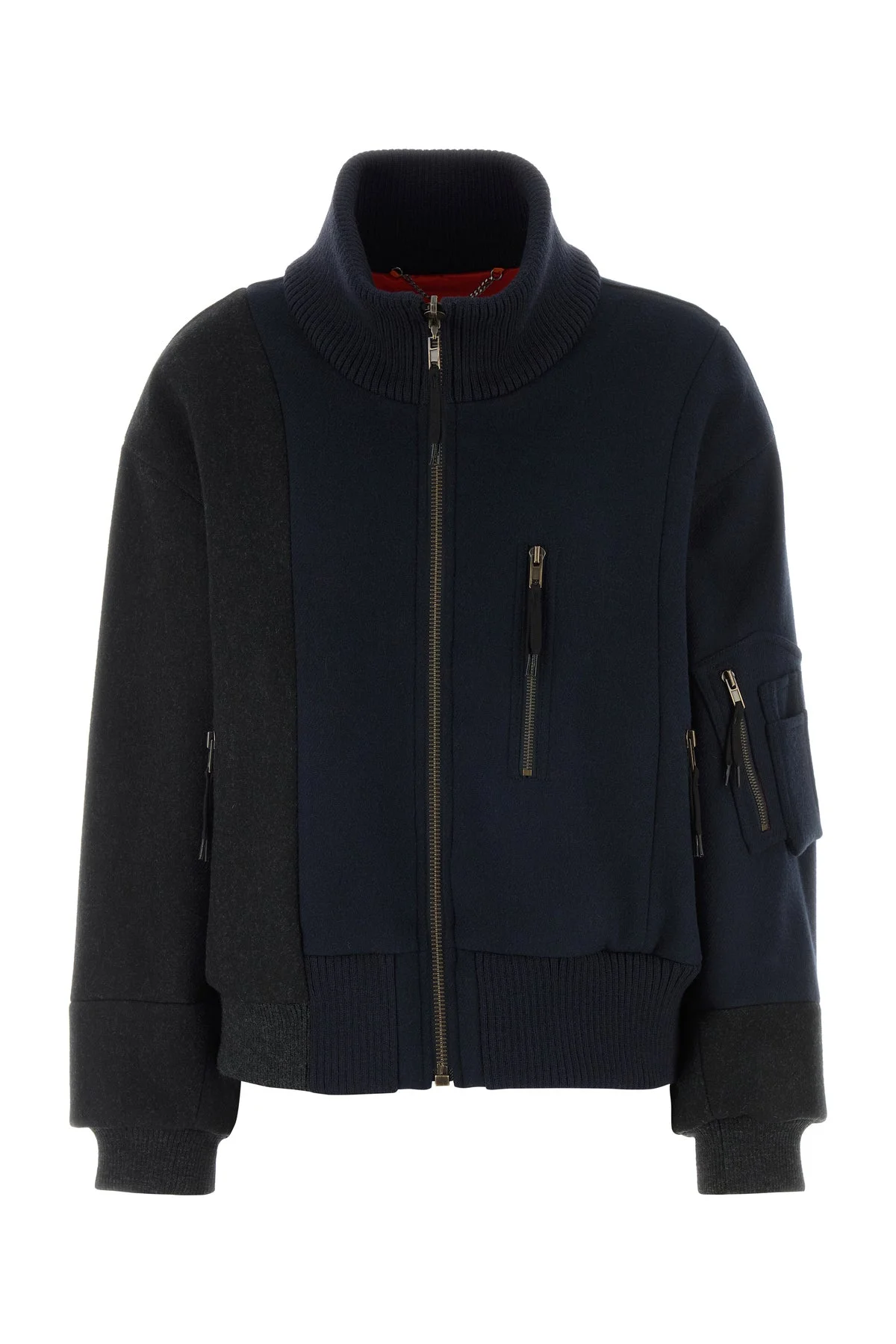 Two-tone wool bomber jacket - 1
