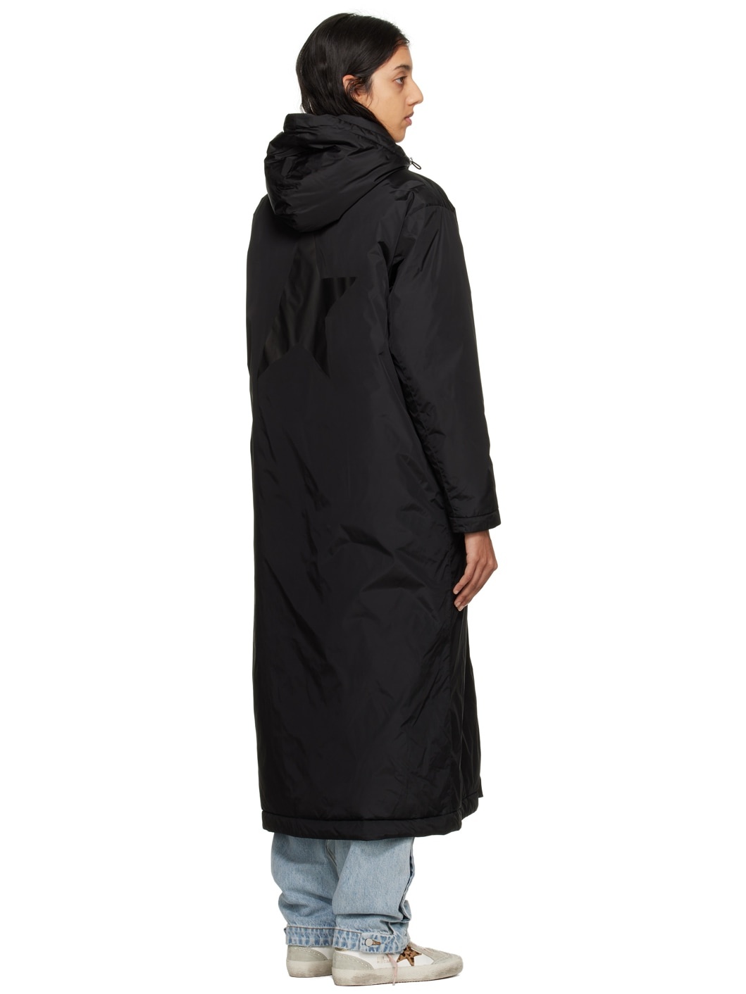 Black Long Hooded Jacket - 3
