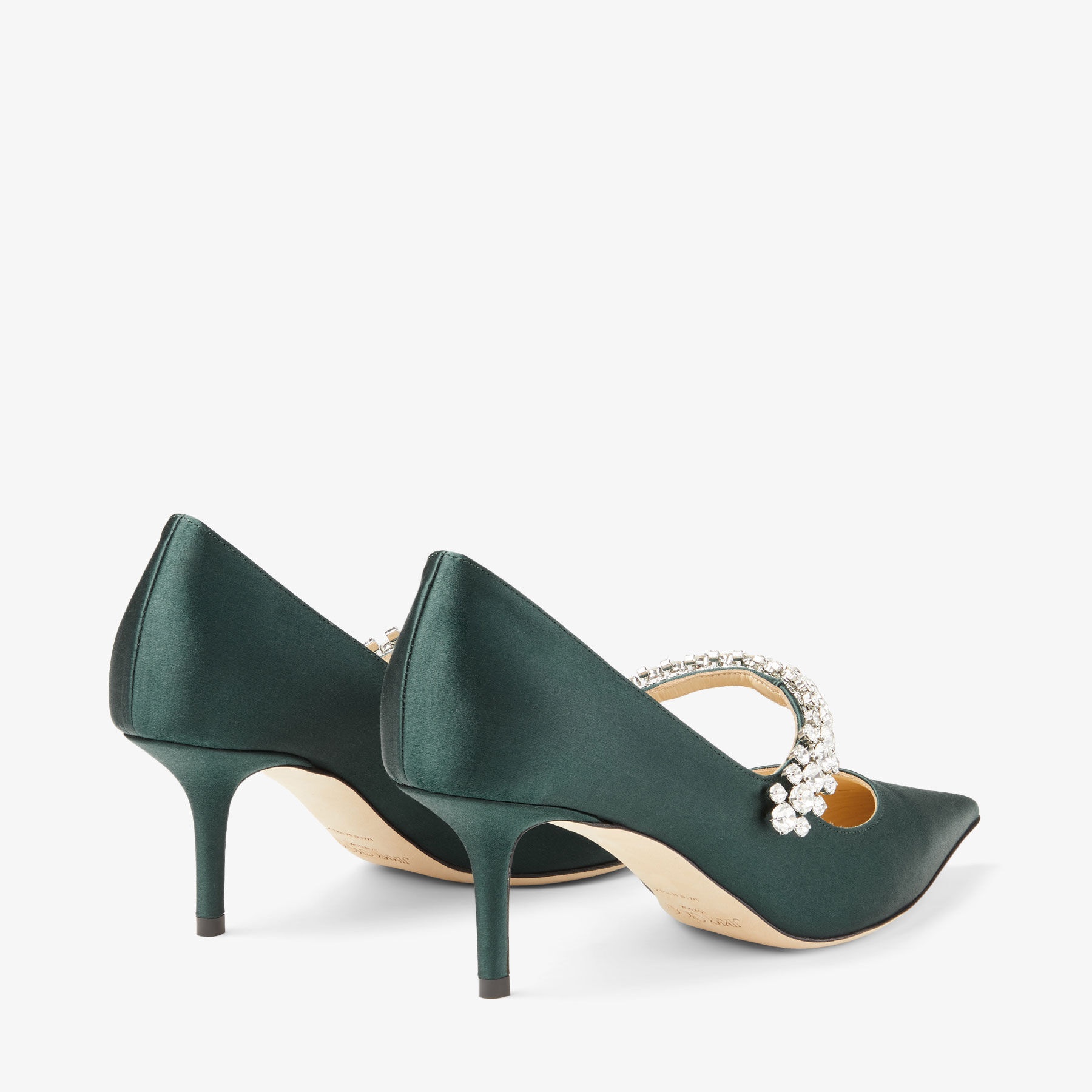 Bing Pump 65
Dark Green Satin Pumps with Swarovski Crystals - 5