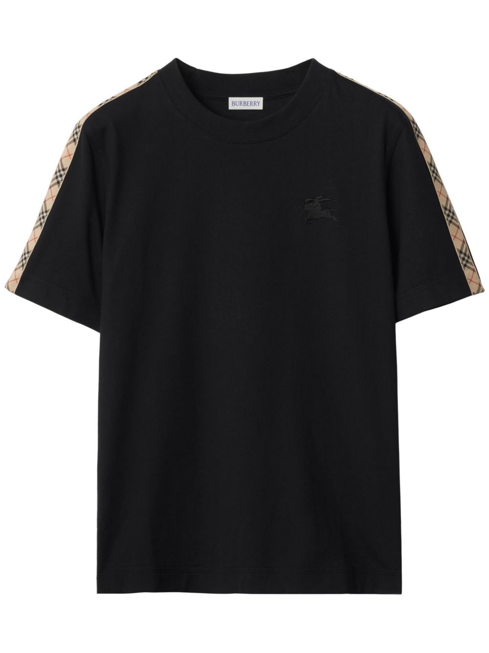 check-trim cotton t-shirt - 1