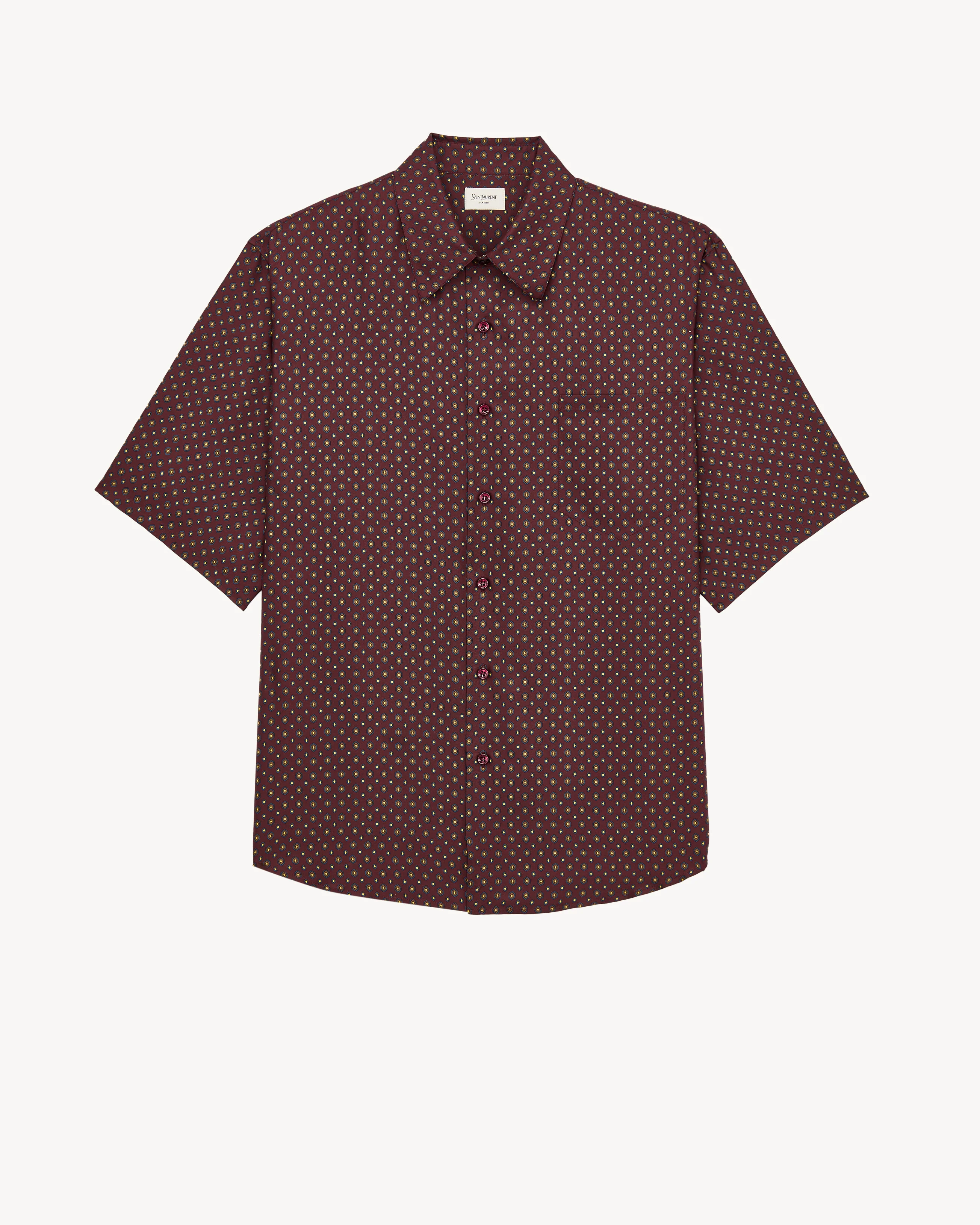 SHIRT IN HEXAGON SILK TWILL - 1