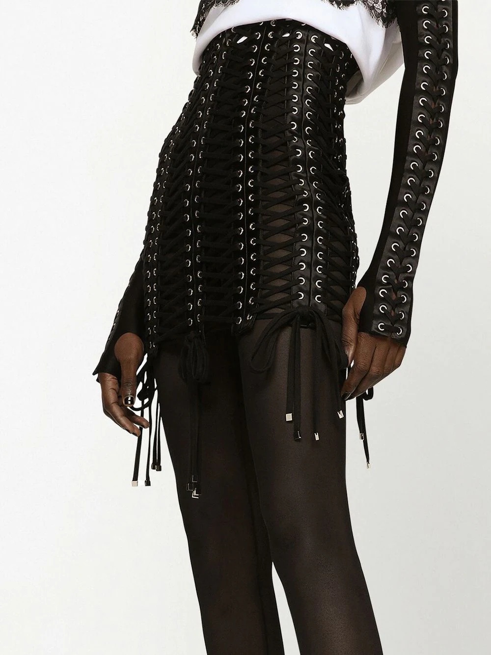 eyelet-embellished miniskirt - 5