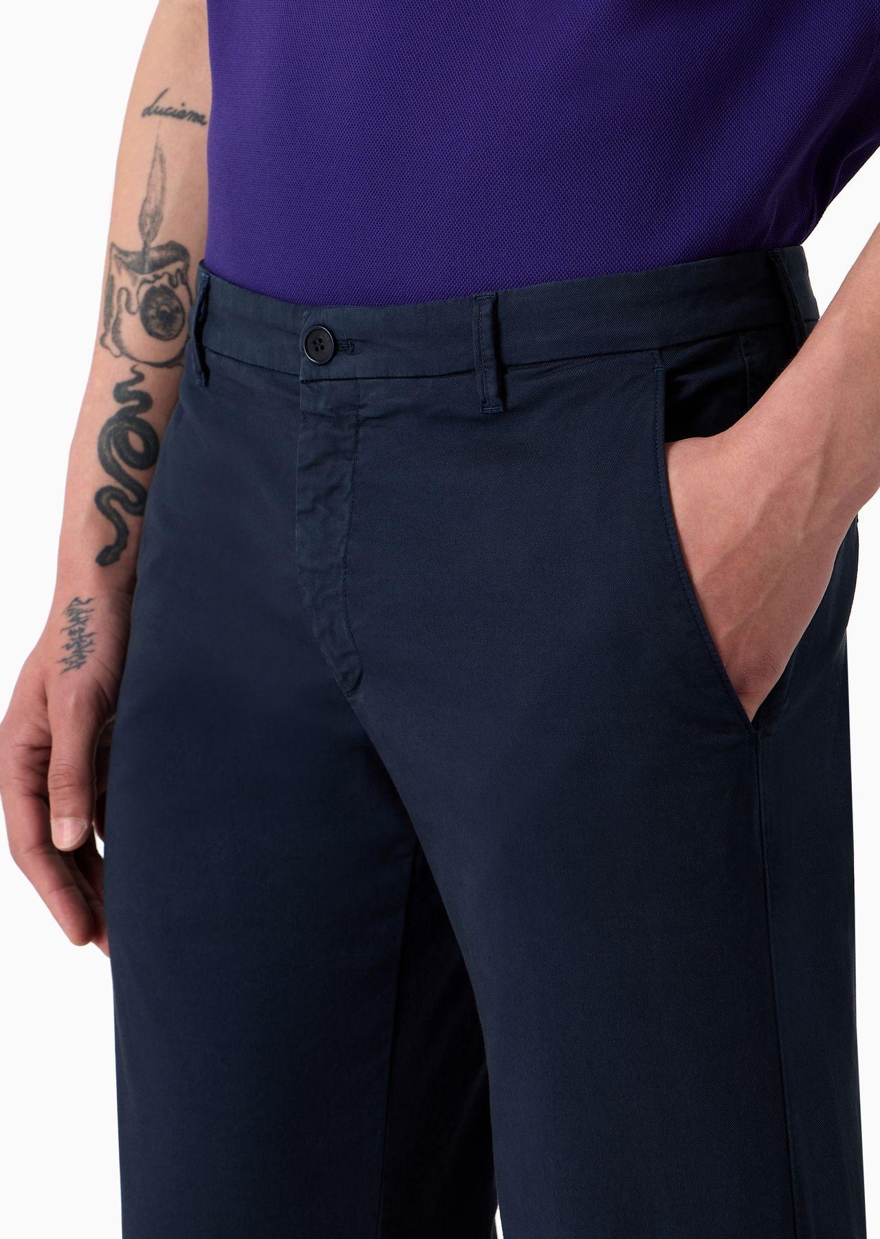 Trousers in stretch-cotton gabardine - 5