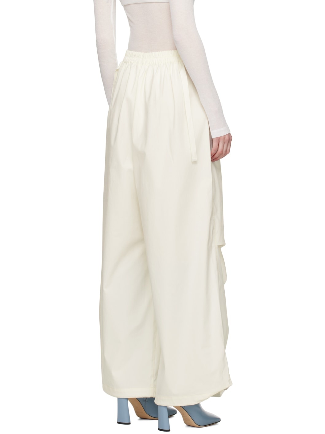 White Zip Trousers - 3