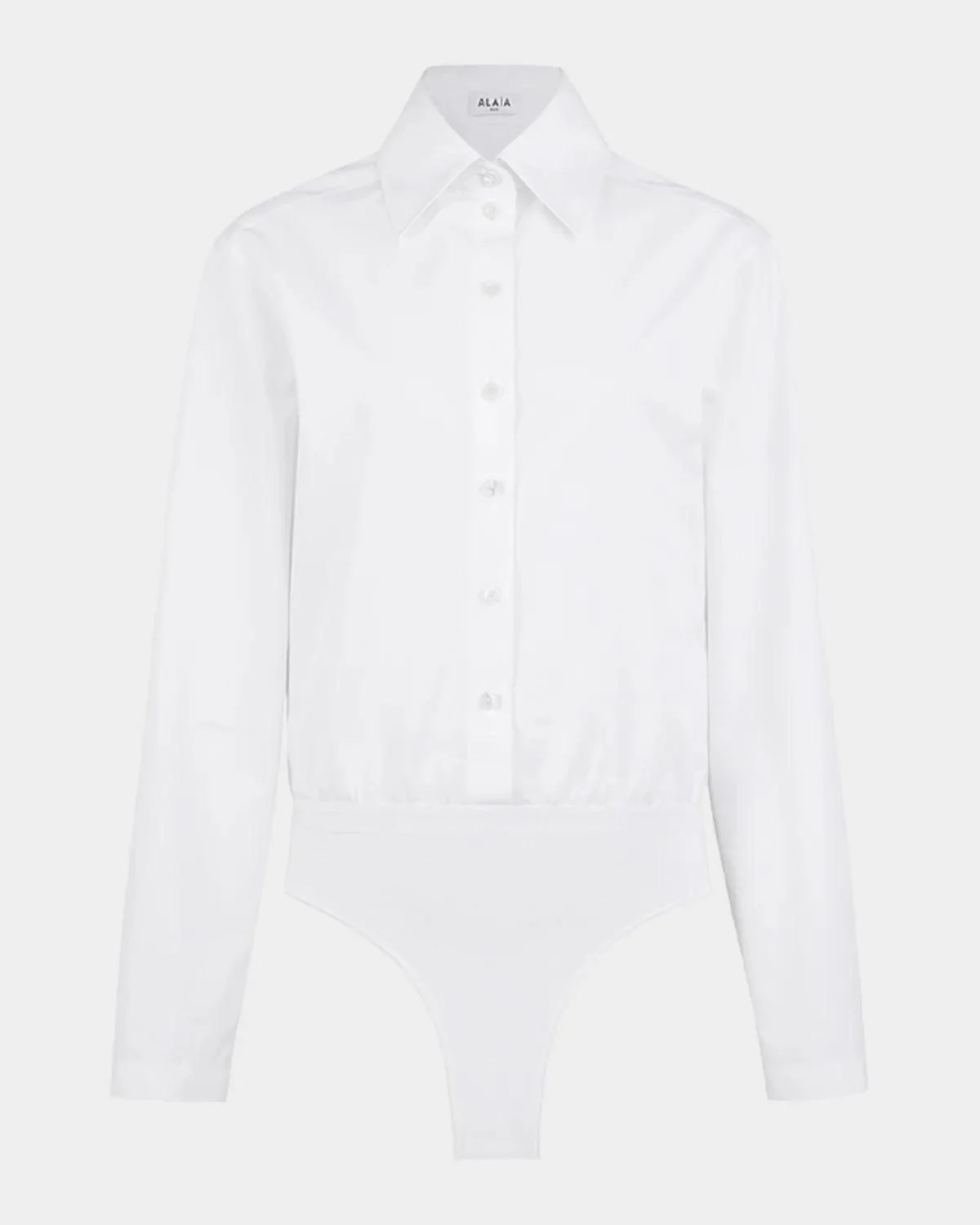 Basque Poplin Cotton Bodysuit - 1