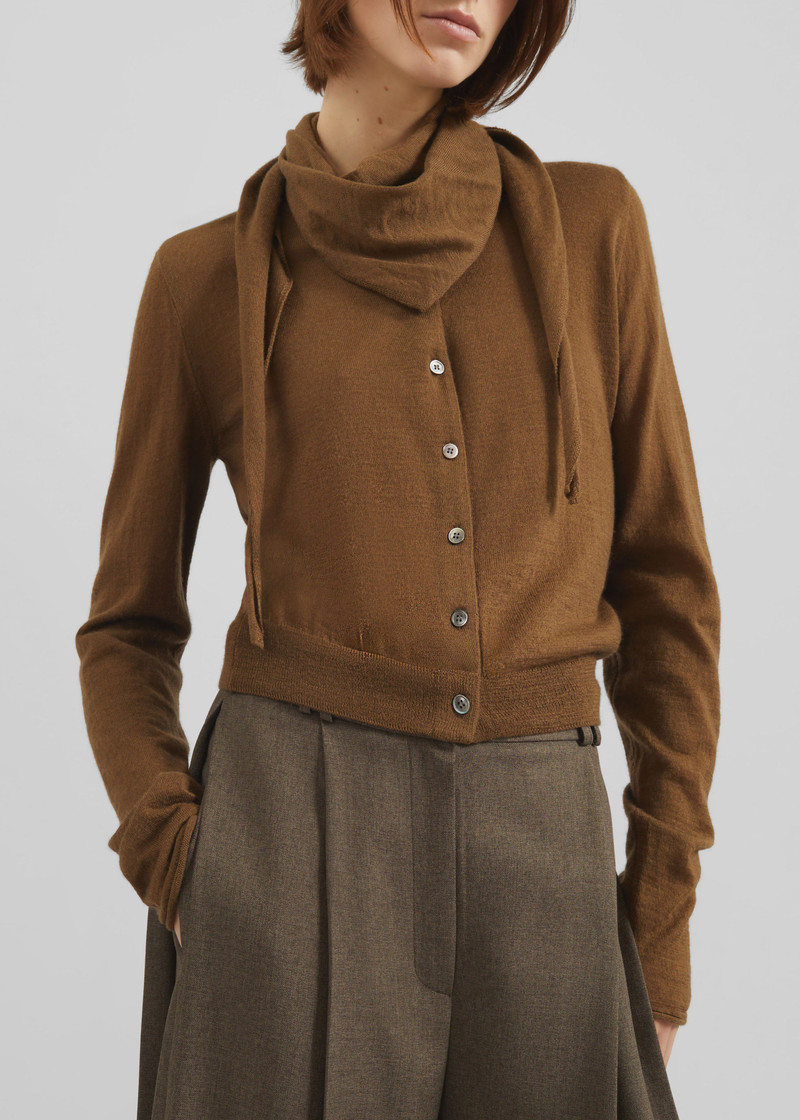 Clervaux Scarf Cardigan - Brown 5
