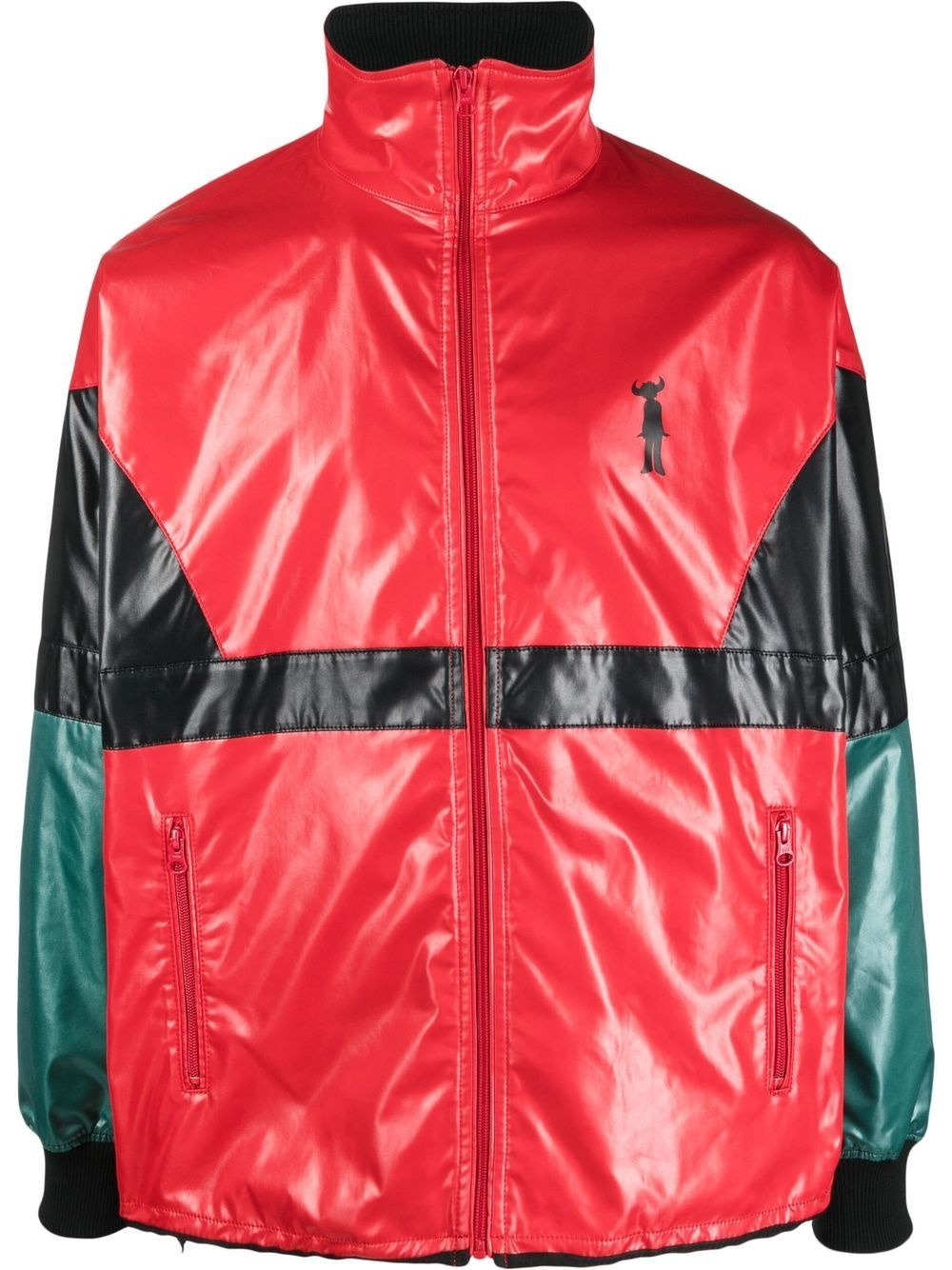 colour-block panelled windbreaker - 1