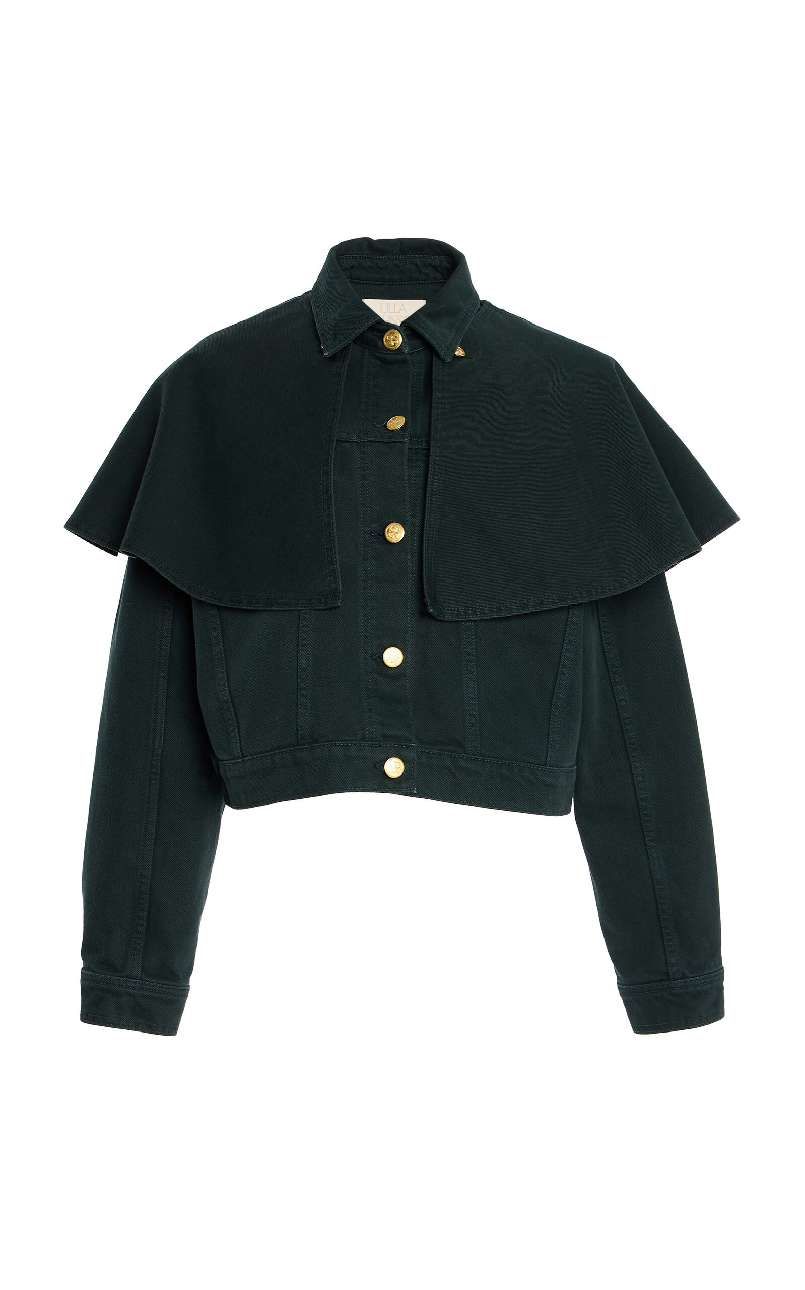 The Agata Denim Cotton Cape Jacket dark green - 1