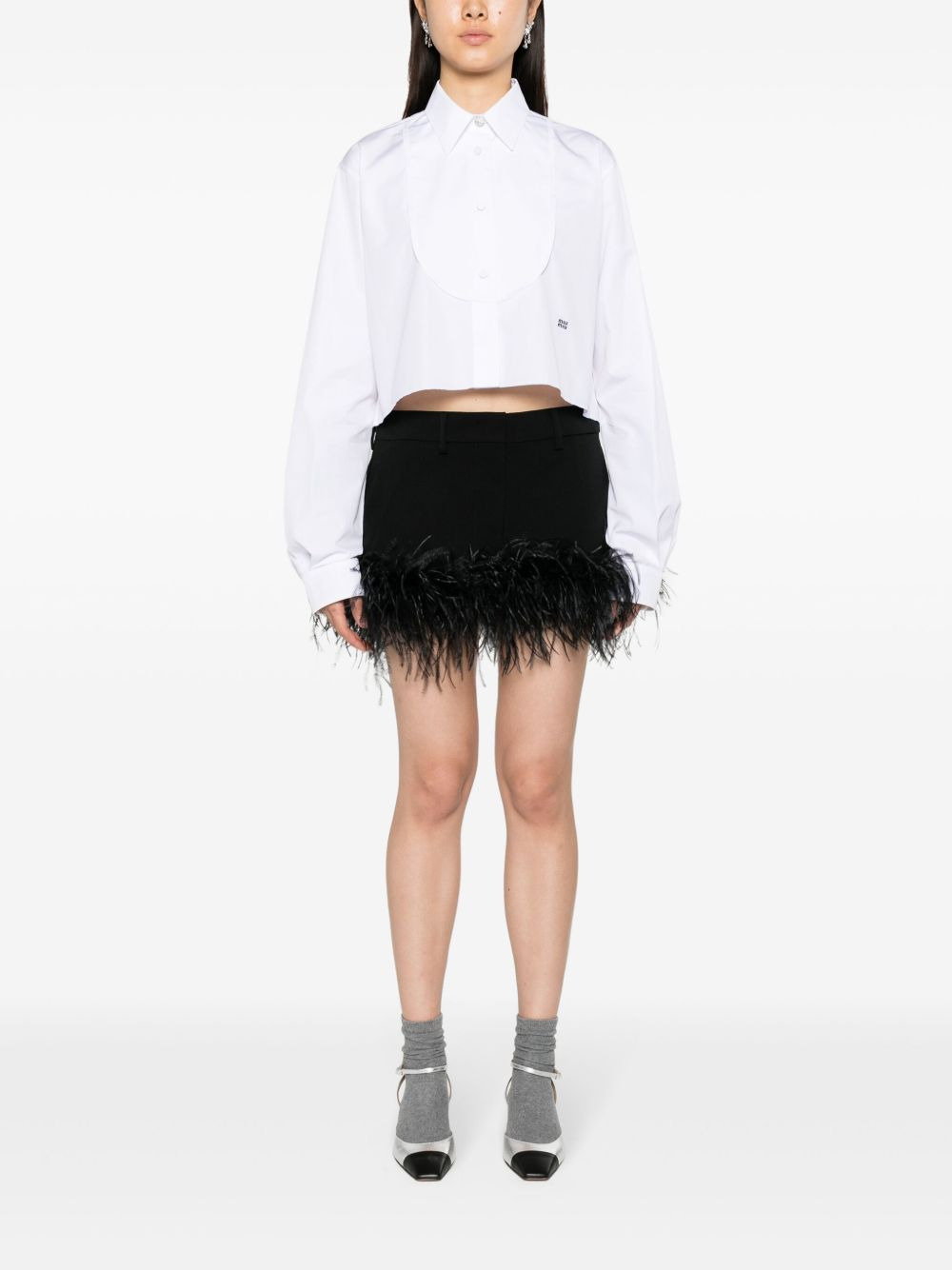 feather-trim miniskirt - 2