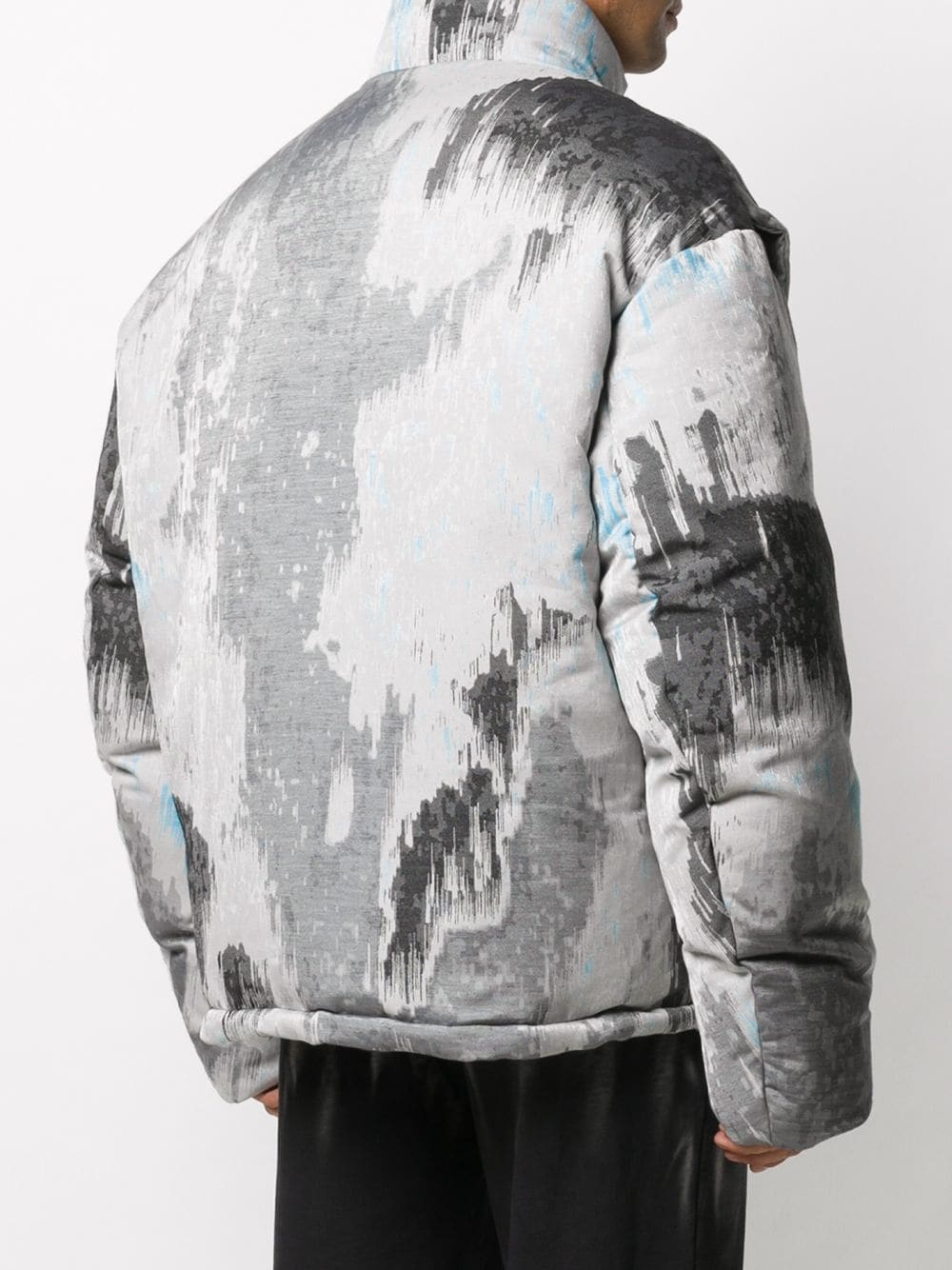 abstract print padded jacket - 4