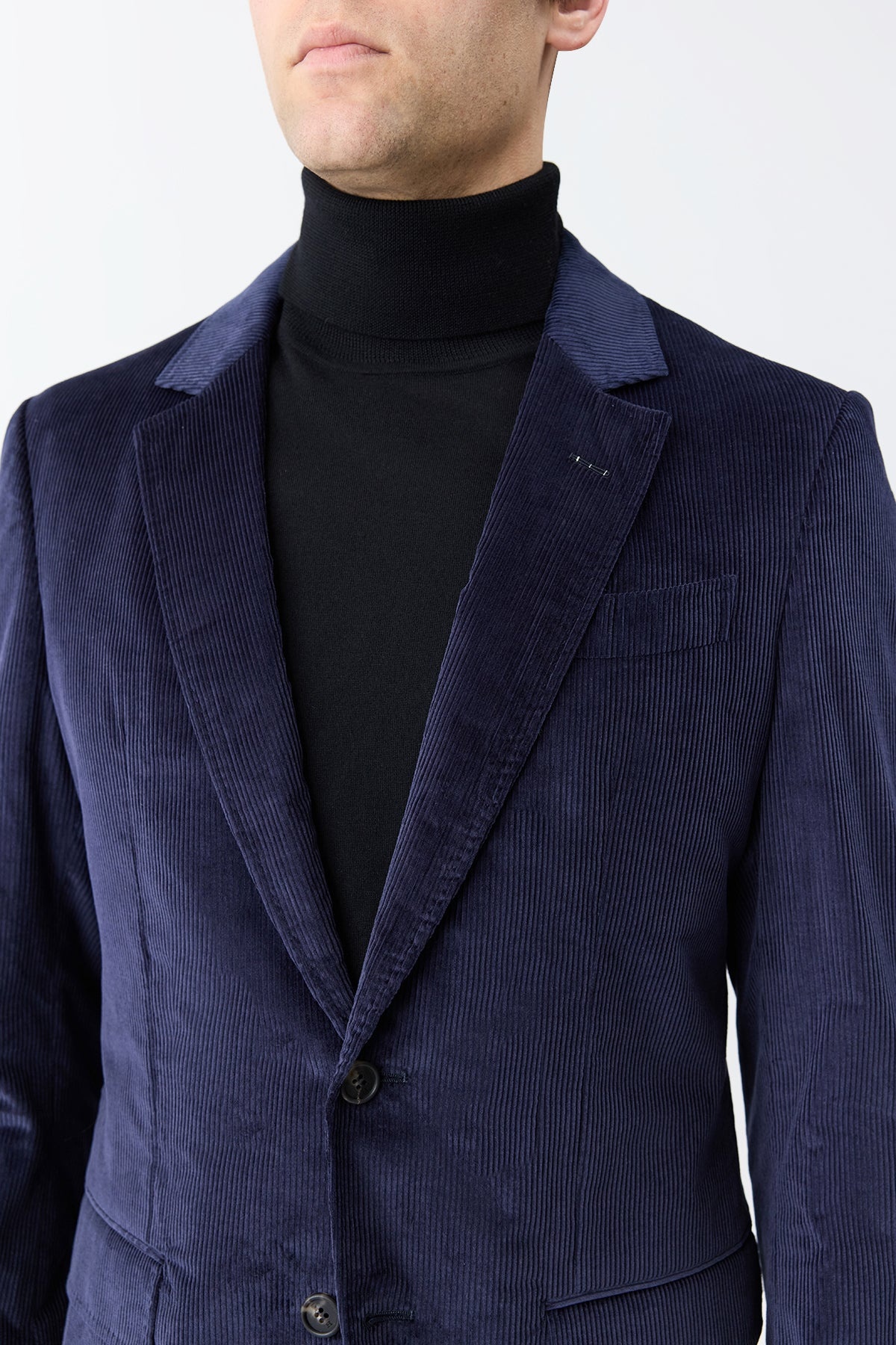 Irving Jacket in Dark Navy Sea Island Cotton Corduroy - 3