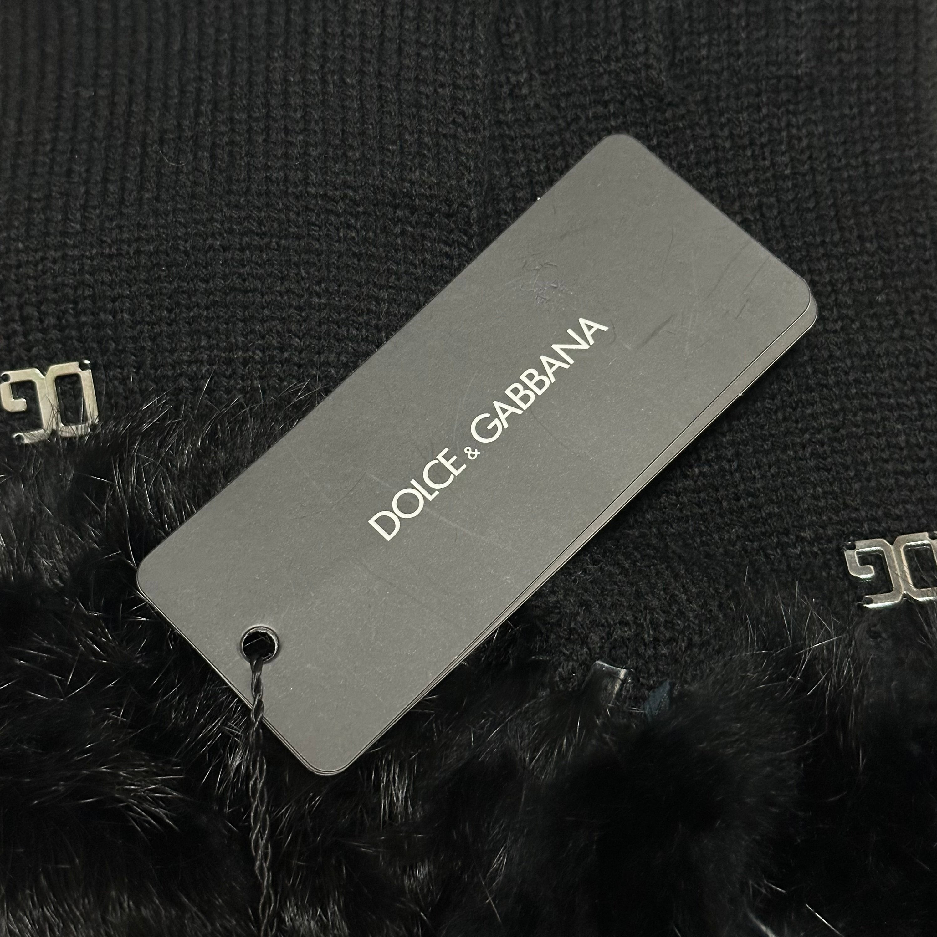 DOLCE&GABBANA Fur Trim Knit Gloves - 5