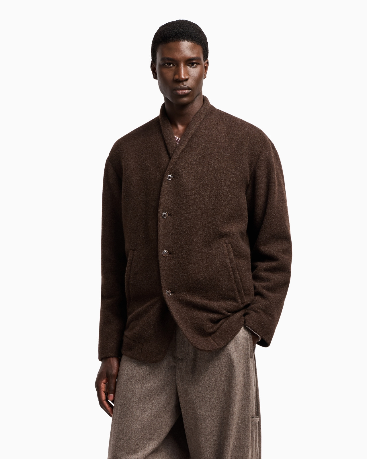 PEA COAT IN WOOL AND CASHMERE CLOTH - 4