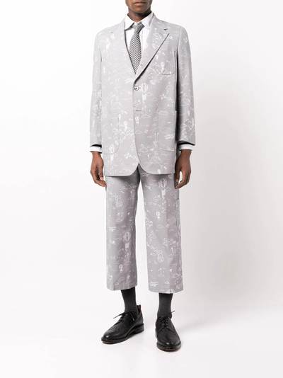 Thom Browne UNCONSTRUCTED PATCH POCKET TROUSER W/ PRINTED SKY MOTIF IN COTTON CANVAS outlook