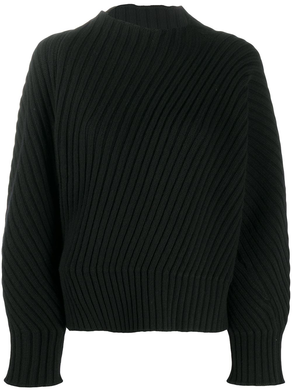 diagonal ribbed jumper - 1