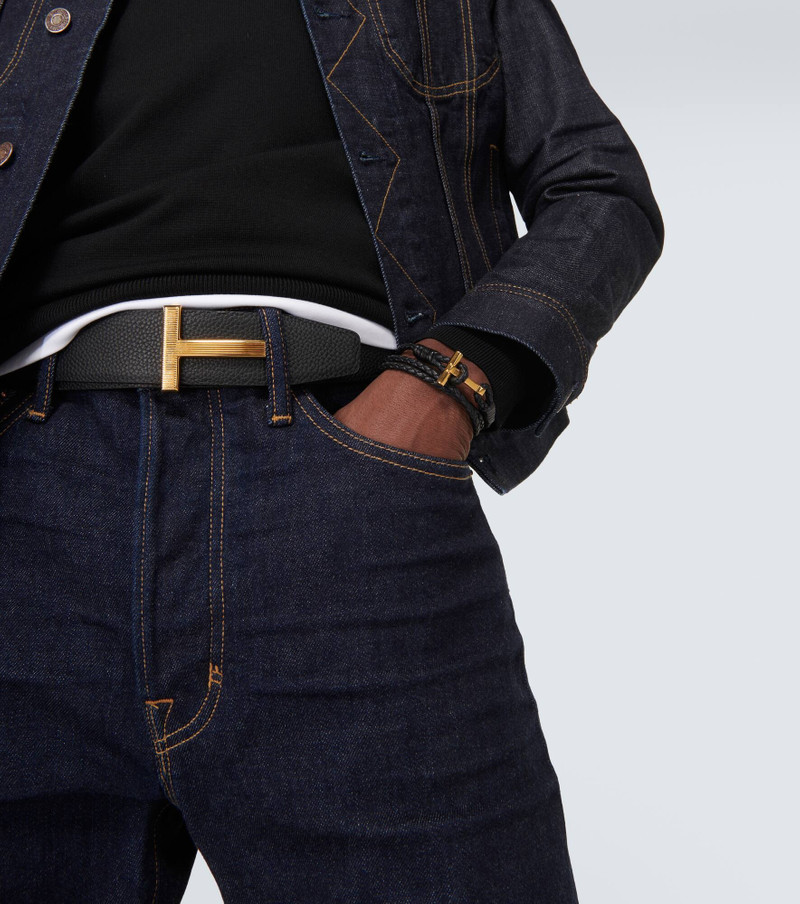 TOM FORD Braided leather bracelet outlook