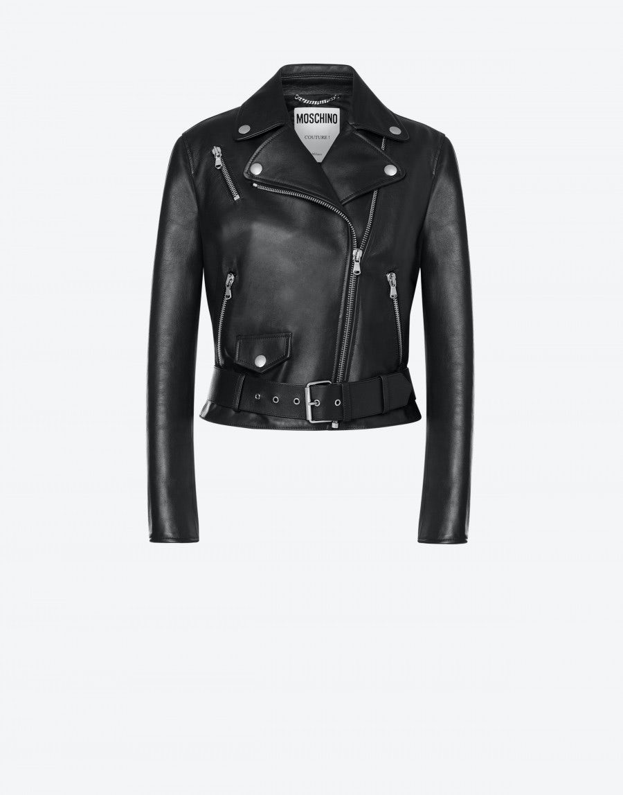 MOSCHINO CHERRY PIE NAPPA LEATHER BIKER - 1