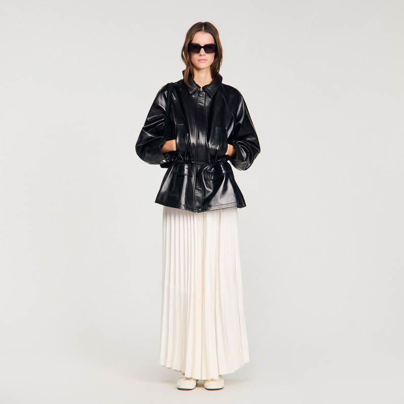 Sandro SMOOTH LEATHER JACKET outlook