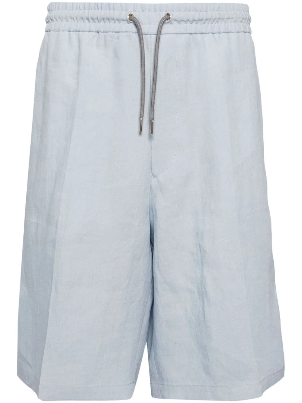 drawstring-waist linen shorts - 1