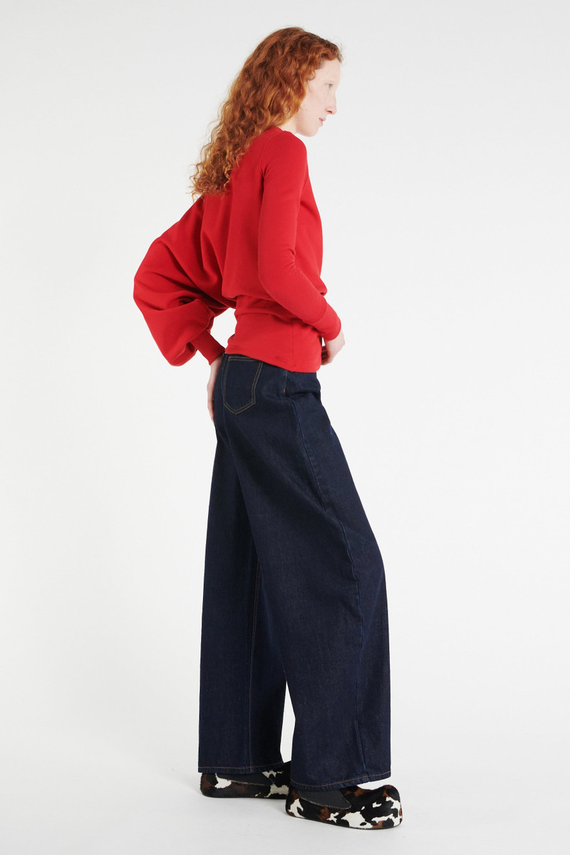 SLOUCHED SLEEVE SWEATSHIRT RED 3
