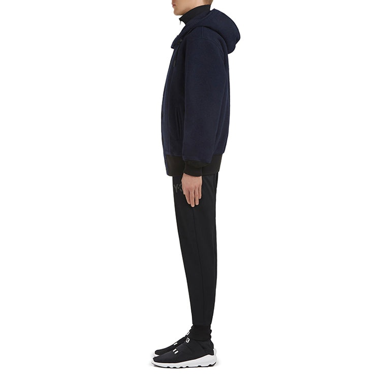 Men's Y-3 Colorblock Long Sleeves Hooded Jacket Black DP0495 - 5