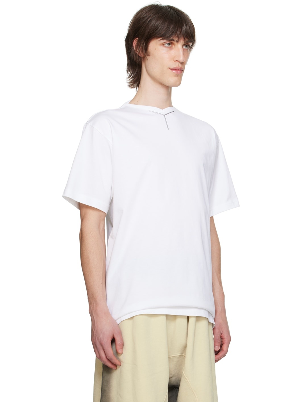White V-Neck T-Shirt - 2