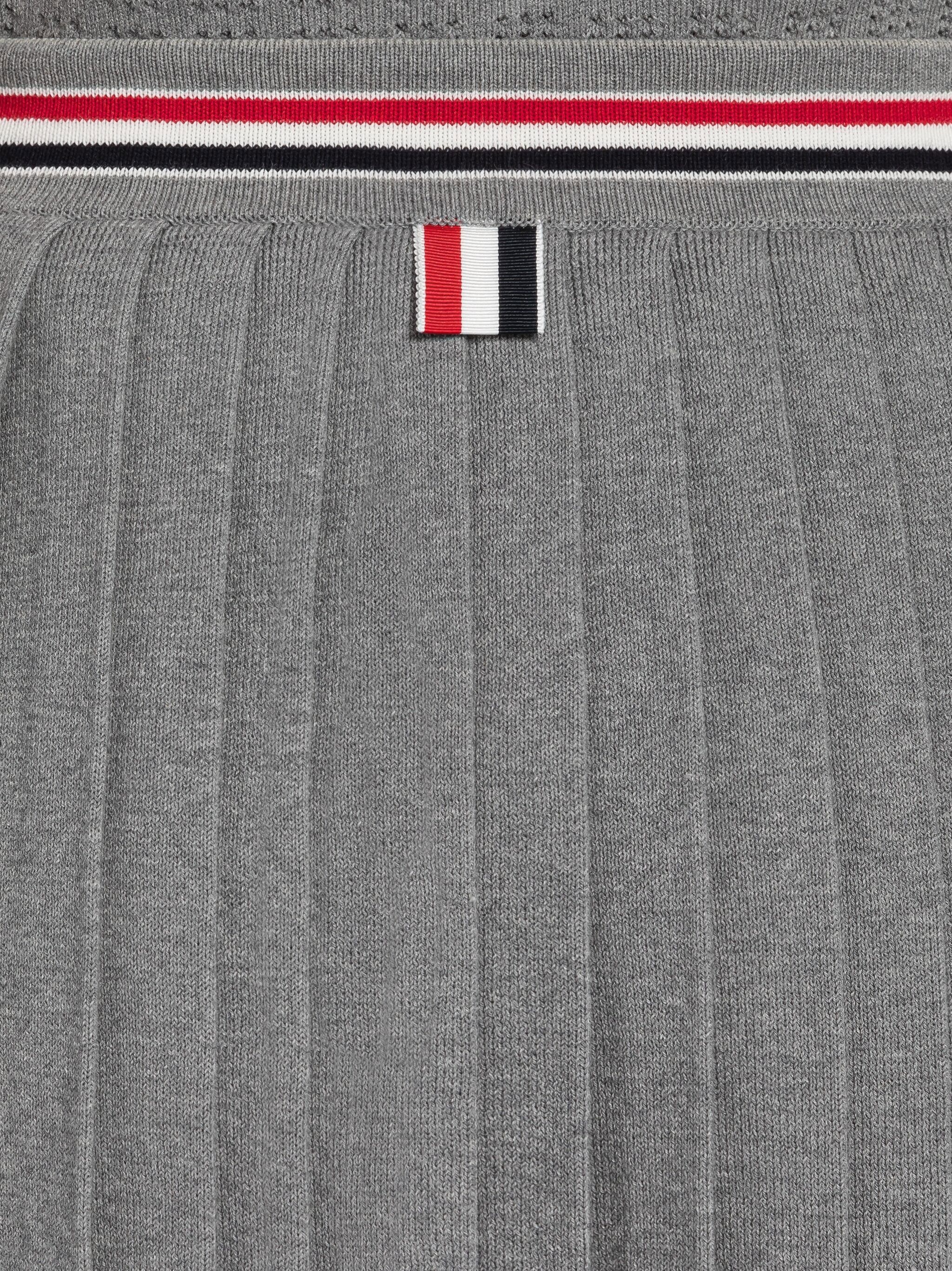 Cotton Stripe Pleated Skirt - 6