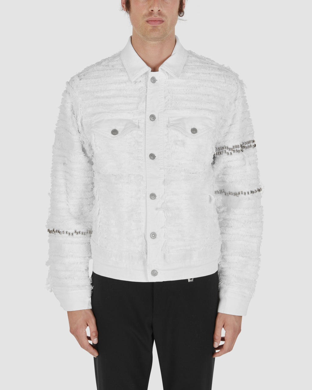 STUDDED DENIM JACKET BLACKMEANS - 2