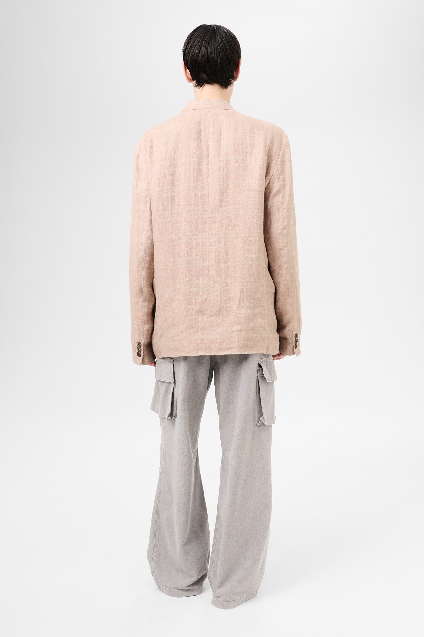 Unconstructed Shinjuku Blazer Hammock Check Crumpled Linen - 6