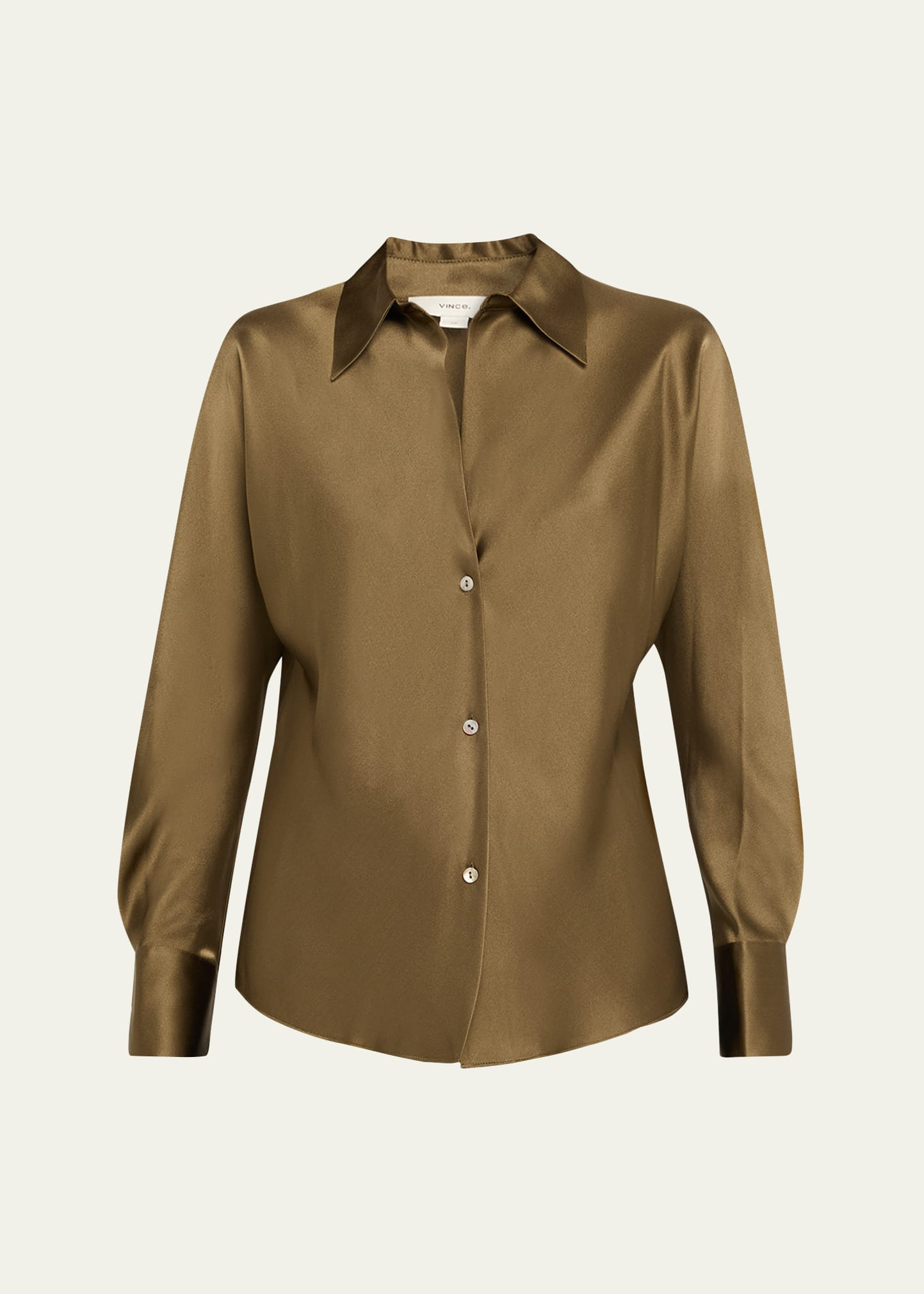 Bias Silk Long-Sleeve Blouse - 1