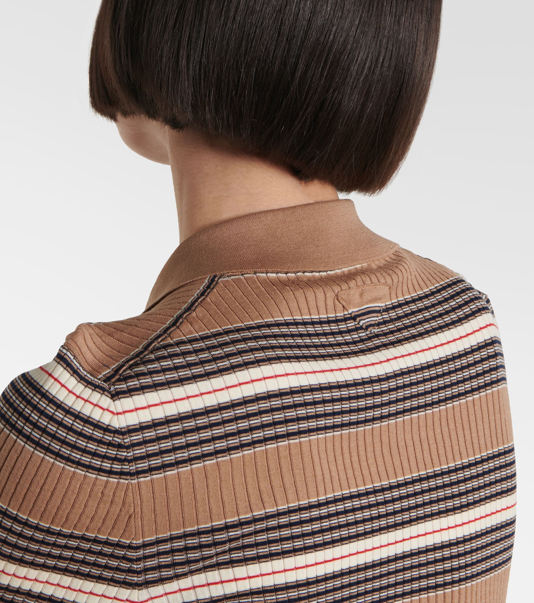 Cotton-blend polo sweater - 5