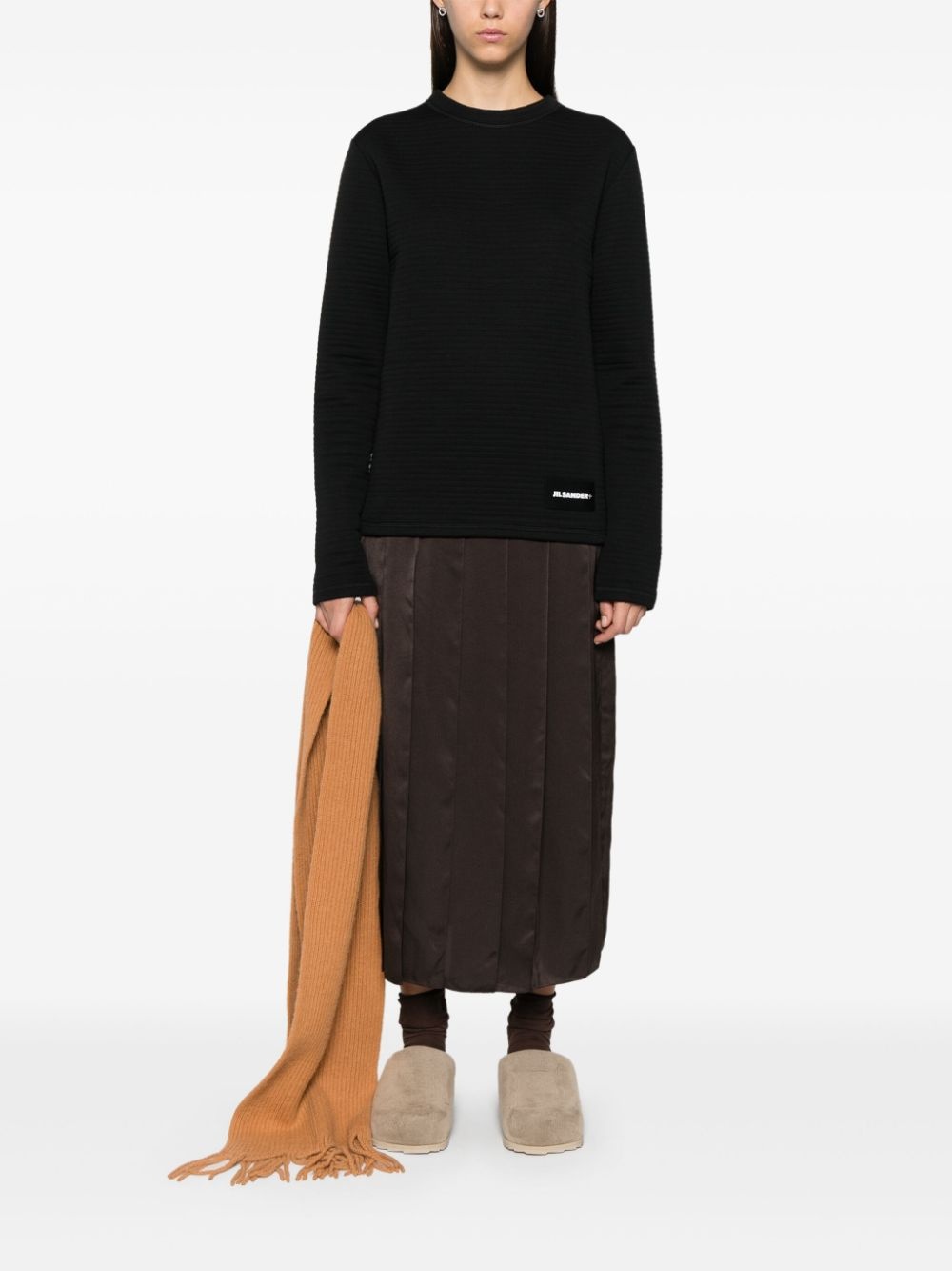 + texture long-sleeves T-shirt - 3