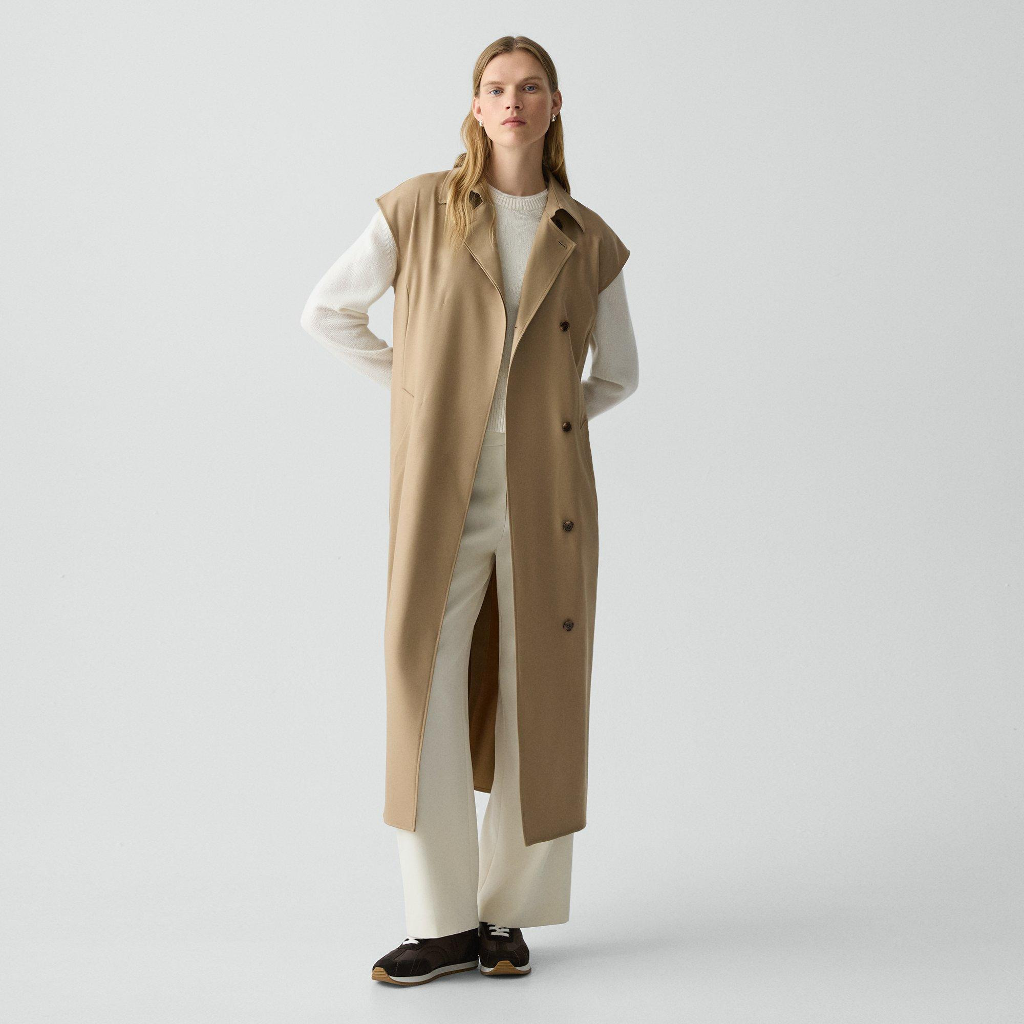 Double-Breasted Belt Dress in Wool-Blend Flannel - 2