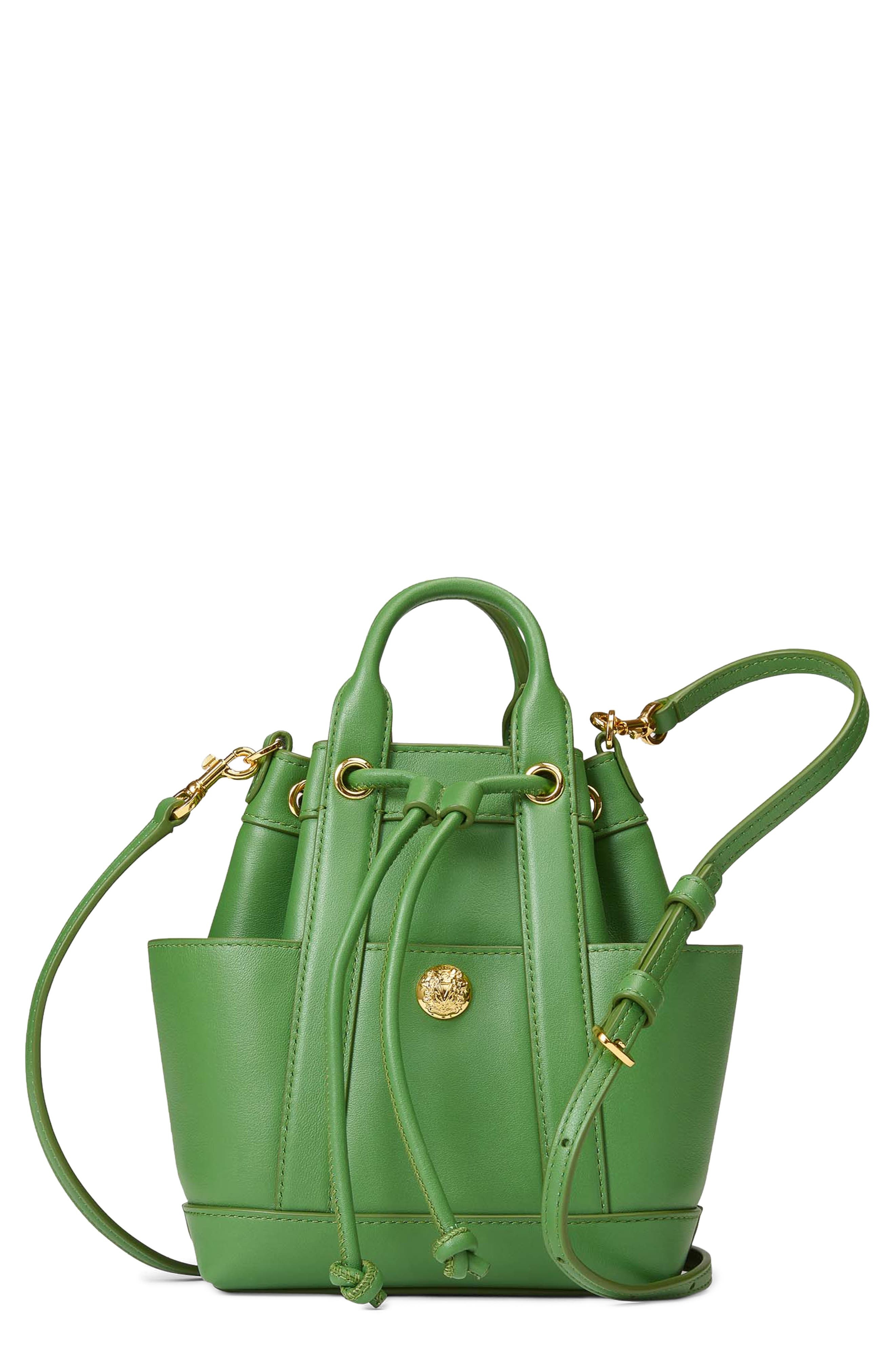 Veronica Beard Mini Goody Leather Bucket Bag in Lemongrass at Nordstrom - 1