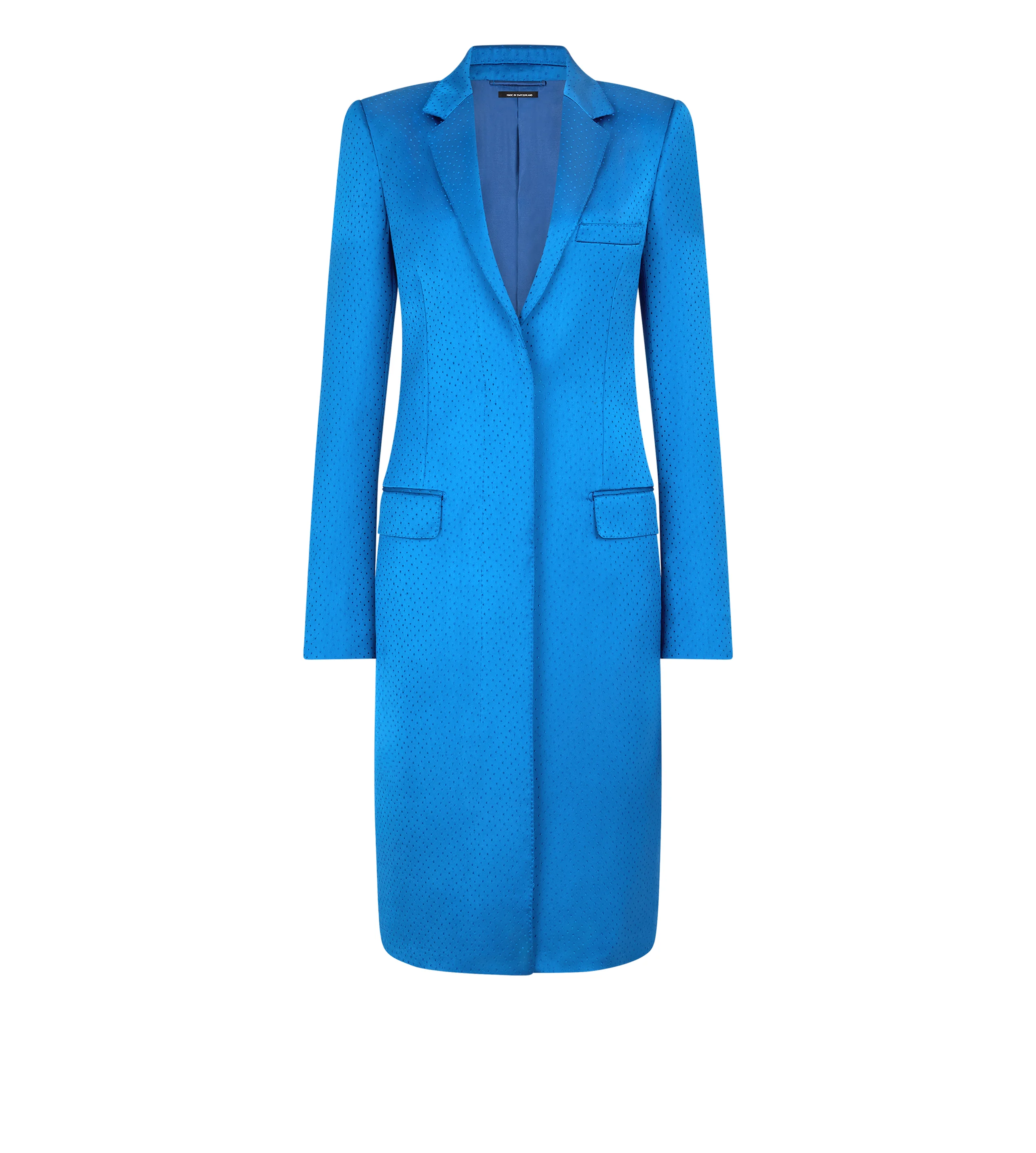 POLKA DOT SILK BLEND SINGLE BREASTED COAT - 1